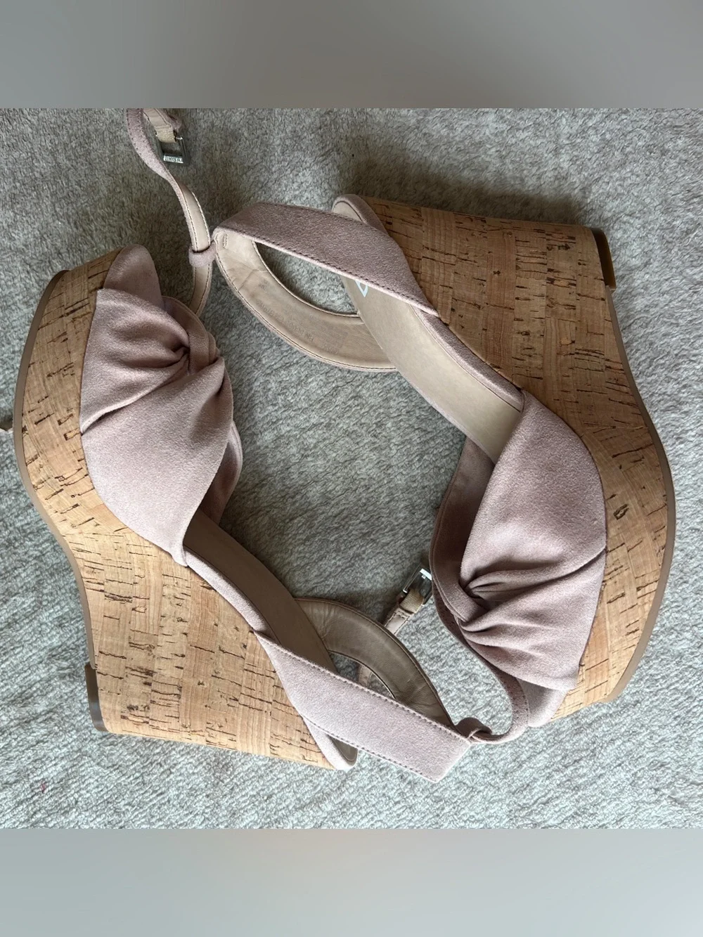 BP. Arya Platform Wedge Sandals Baby Blush (Pink) Size 6 1/2 / Faux Suede / Cork